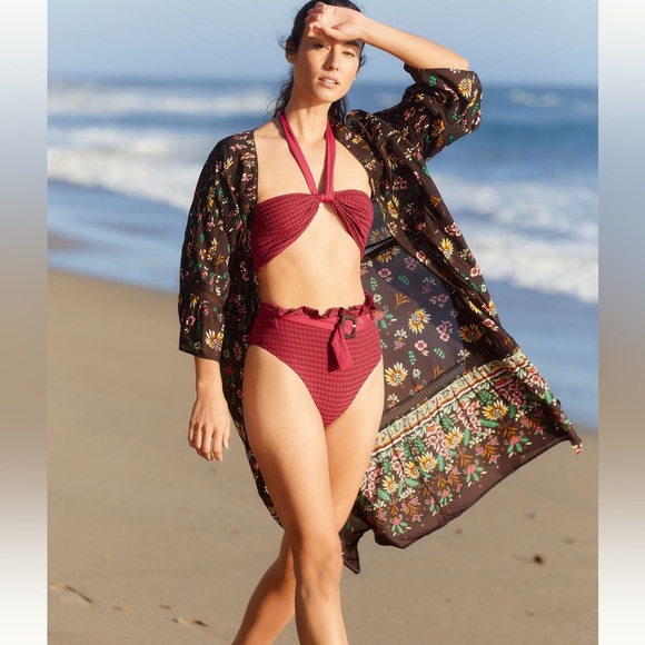 Anthropologie Pintucked Floral Robe - Picture 3 of 10